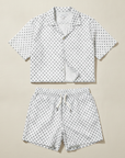 Completo Coordinato Uomo Camicia Stampa Nautica e Pantaloncini - Nautico Rosso