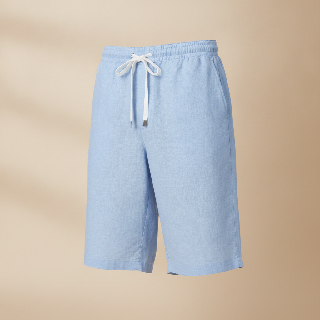 Bermuda Uomo in Lino Puro – Eleganza Naturale per l'Estate - Azzurro