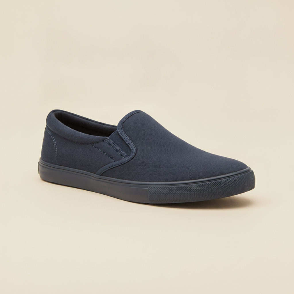 Scarpe Uomo Slip-On in Tela – Mocassino Casual Estivo Senza Lacci - vista 3-4
