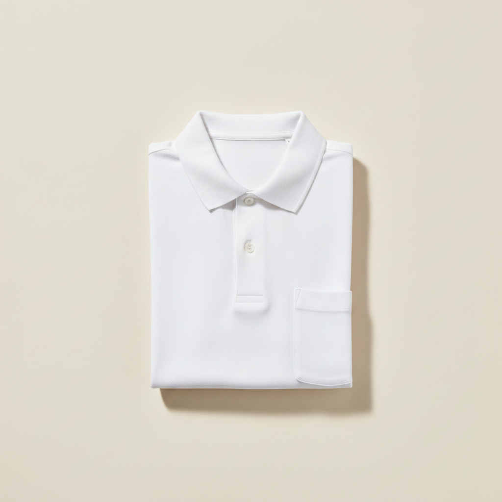 Polo Uomo con Taschino – Dettaglio Pratico e Casual - Bianco