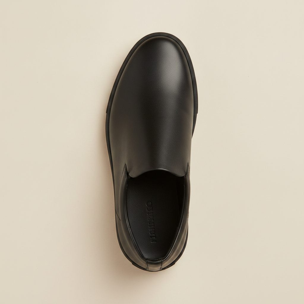 Sneakers Uomo Minimaliste Total Black – Eleganza Urbana Pulita - vista dall'alto