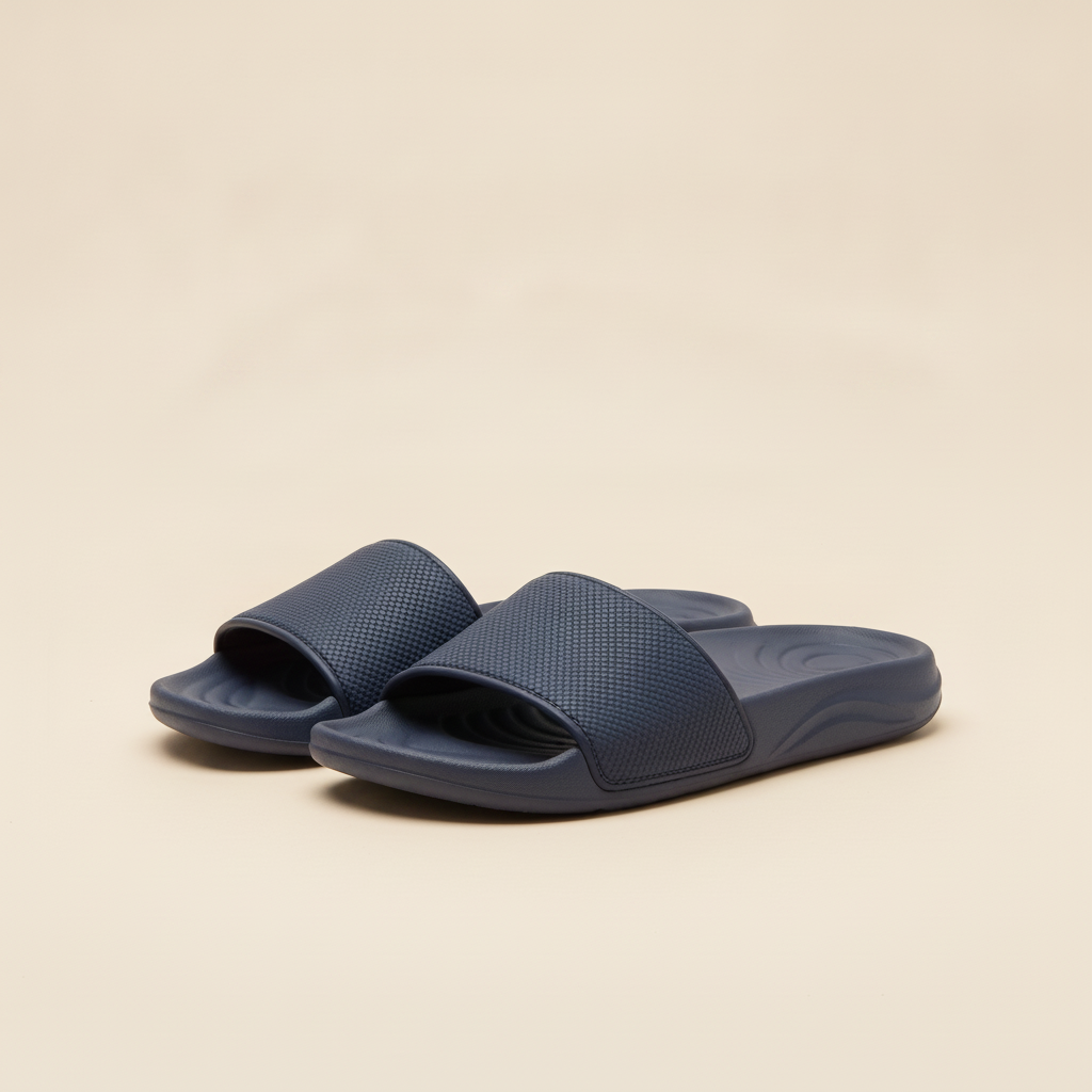 Ciabatte Slides Uomo con Fascia Testurizzata – Comfort Premium - Blu Navy