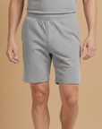 Pantaloncini Sportivi Uomo in Cotone – Casual Rilassati Estivi - Grigio Sport - indossato