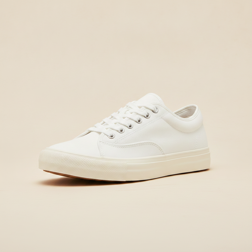 Sneakers Uomo Skate in Tela – Robuste e Casual Streetwear - Bianco