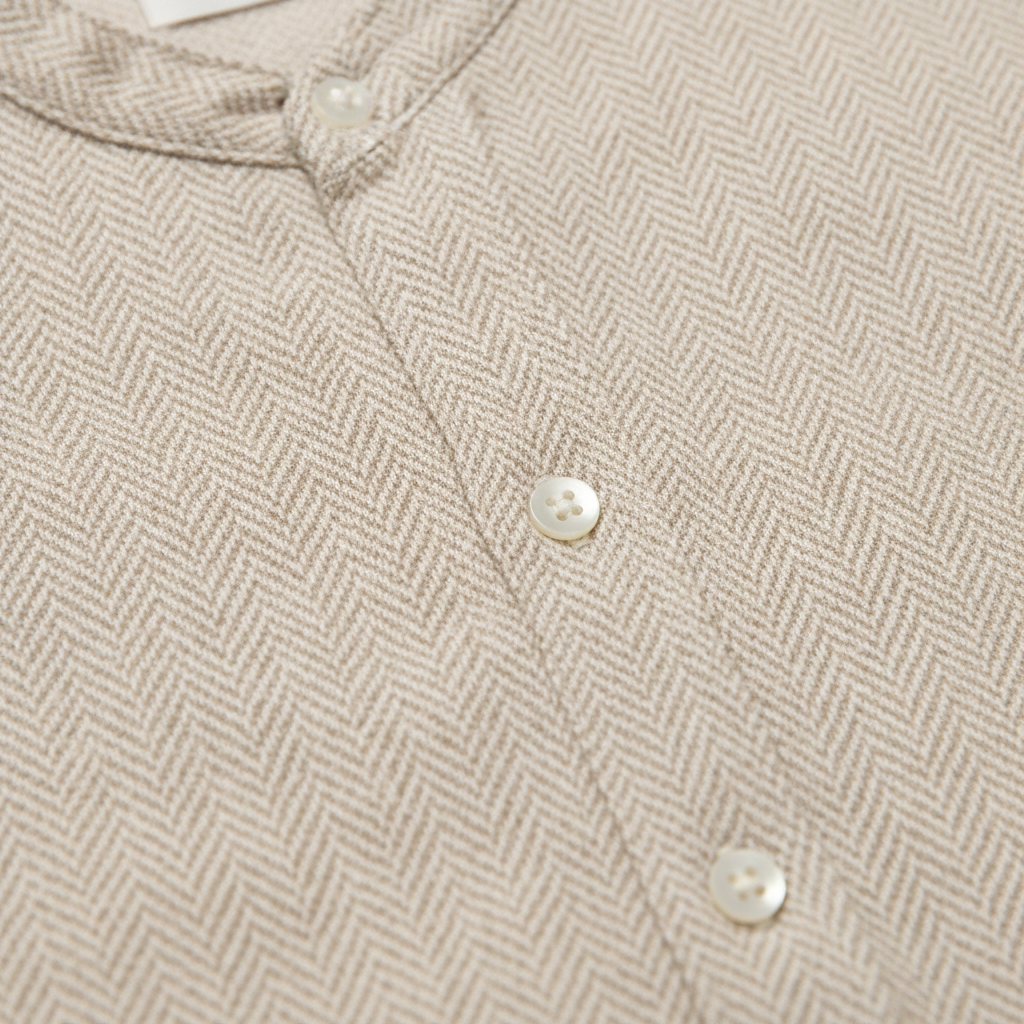 Completo Coordinato Uomo Camicia Lino a Spina e Pantaloncini - dettaglio
