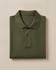Polo Uomo in Misto Lino – Traspirante e Fresca per l'Estate - Verde Oliva