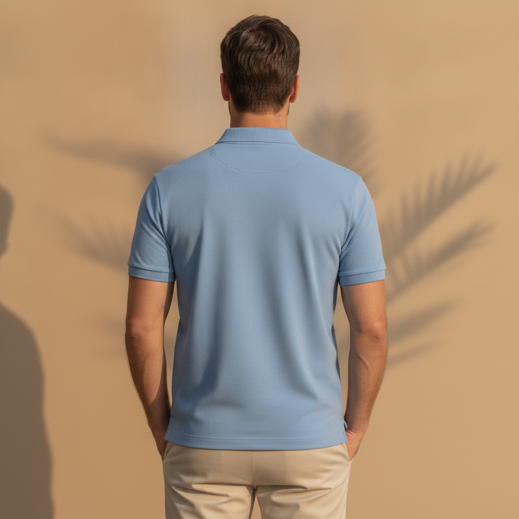 Polo Uomo in Cotone Pettinato – Morbidezza Premium Setosa - vista posteriore