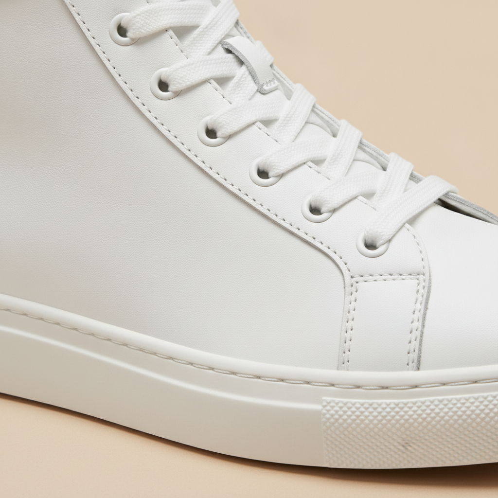 Sneakers Uomo Alte in Pelle – Design High-Top Casual Premium - dettaglio