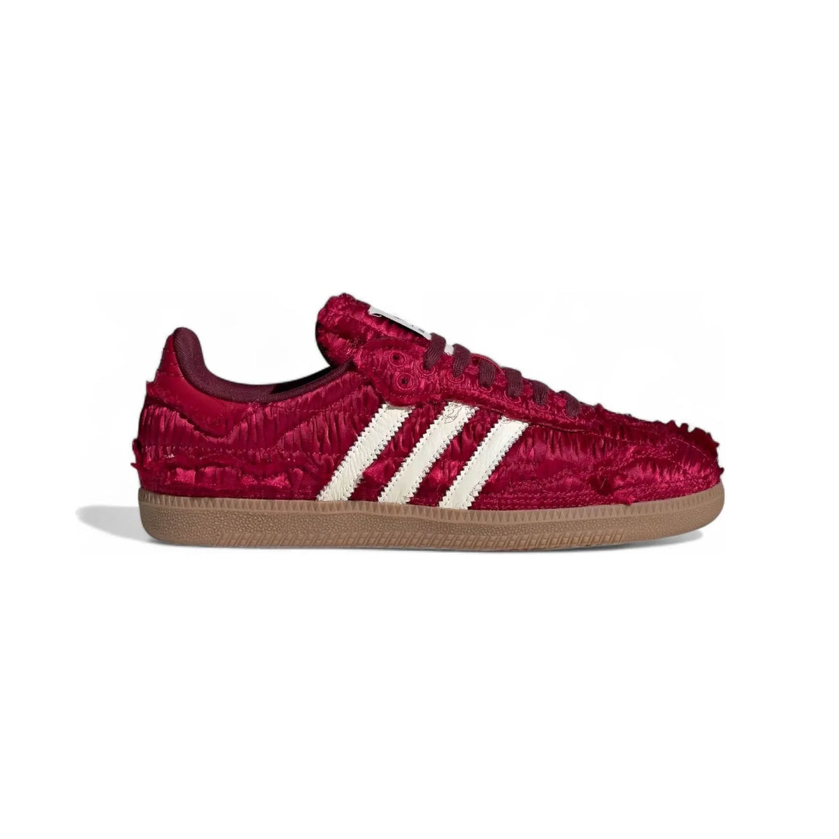 Adidas Samba Satin Power Red x Caroline Hu sneakers basse uomo e donna in rosso - vista laterale