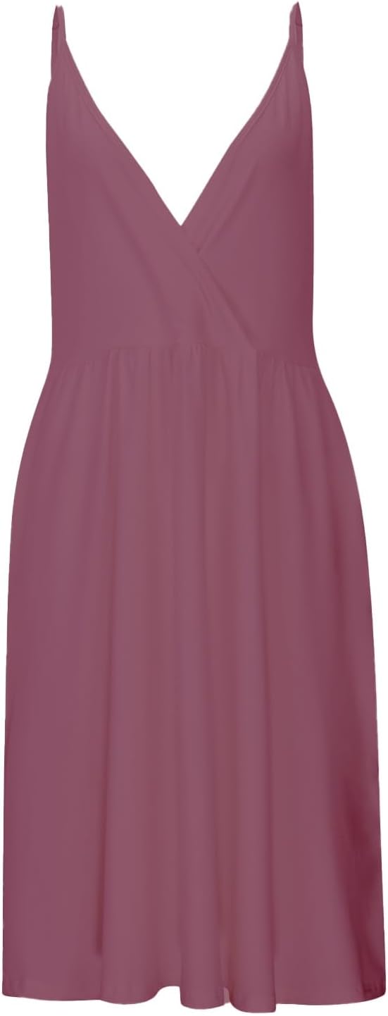 Chloe Vestito Donna – Vestito Mini in Raso con Scollo a V, Spalline Sottili, Tasche, Elegante per la Sera