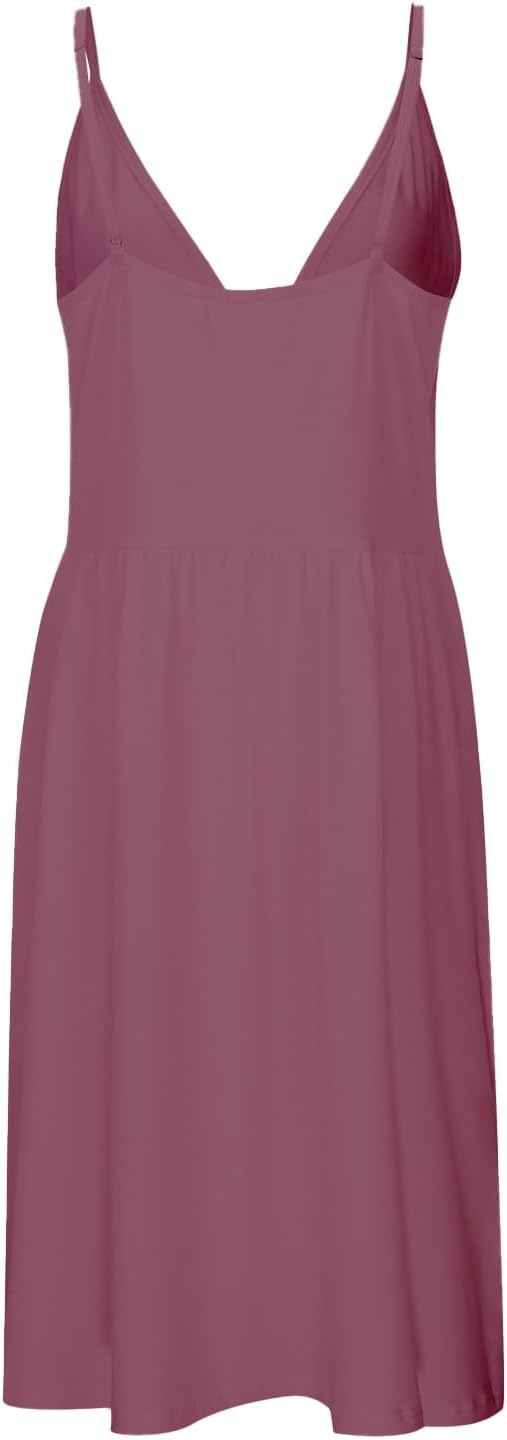 Chloe Vestito Donna – Vestito Mini in Raso con Scollo a V, Spalline Sottili, Tasche, Elegante per la Sera
