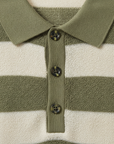 Completo Coordinato Uomo Polo Testurizzata a Righe e Bermuda - dettaglio