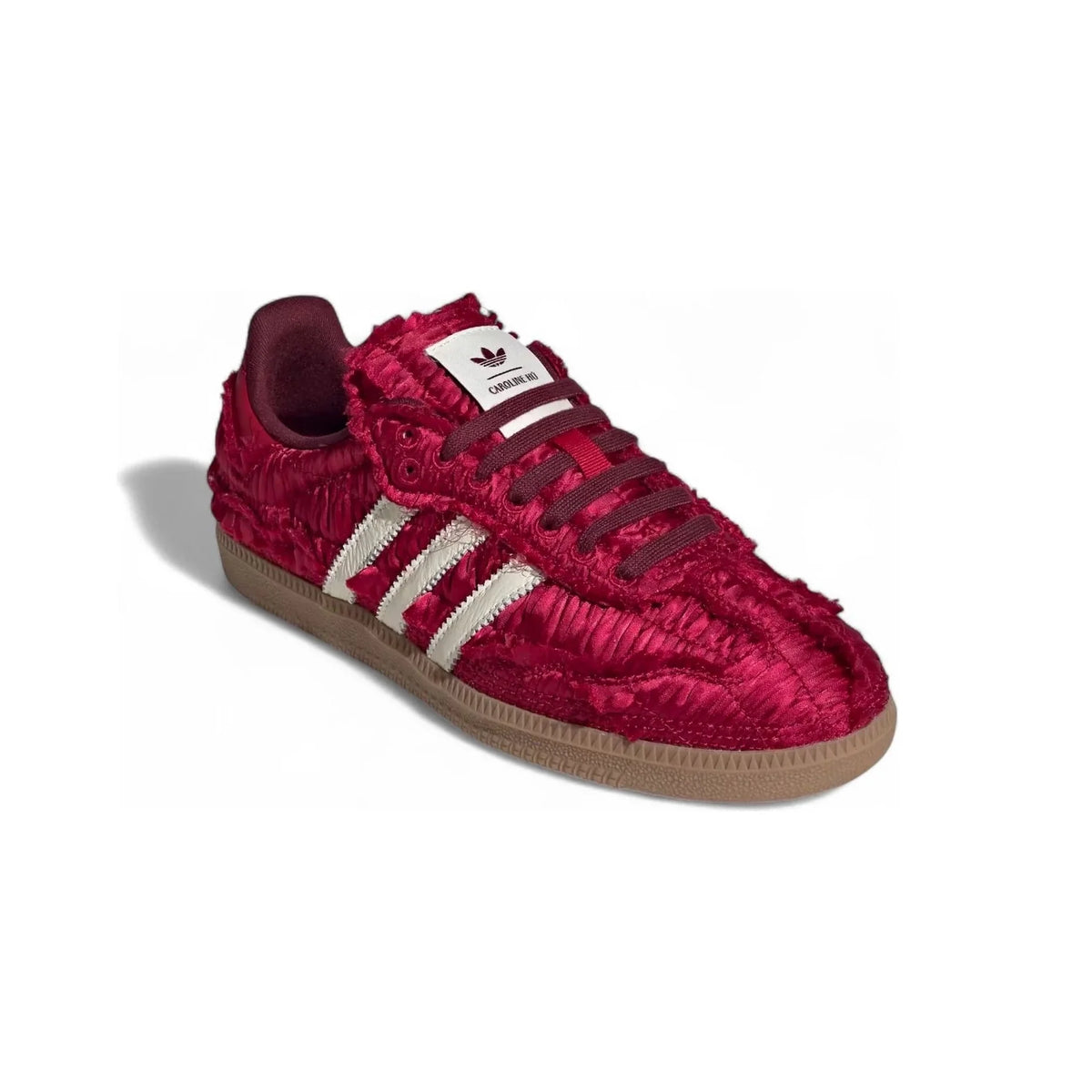Adidas Samba Satin Power Red x Caroline Hu sneakers basse uomo e donna in rosso - vista frontale