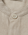 Completo Coordinato Uomo in Lino – Camicia e Pantaloncini Naturali - dettaglio