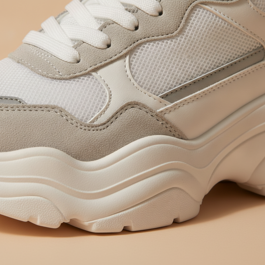 Sneakers Uomo Chunky Dad Bicolore – Streetwear Retro di Tendenza - dettaglio