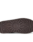 UGG Tazz II Rocky Oak ciabatte platform donna in pelle scamosciata e montone marrone quercia, vista dall'alto