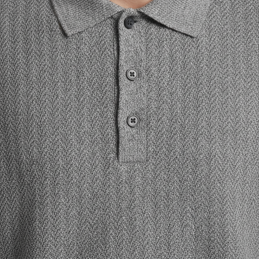 Polo Uomo in Maglia Spigata Testurizzata – Effetto Elegante - dettaglio