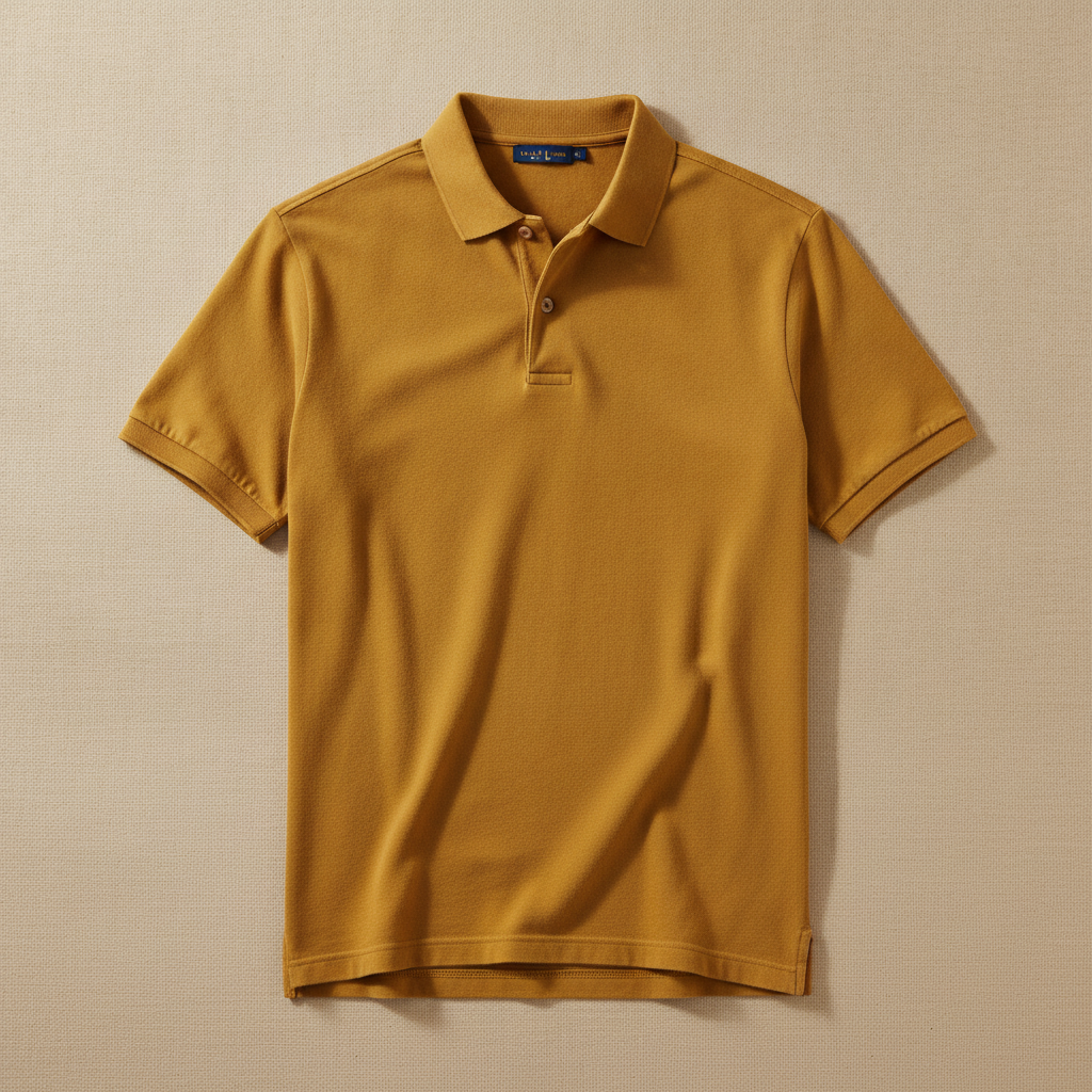 Polo Uomo Tinta in Capo – Colori Ricchi e Profondi Estivi - Senape