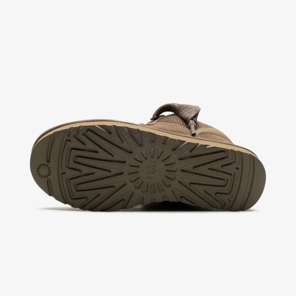 UGG Lowmel Hickory sneakers donna in pelle scamosciata marrone hickory, vista posteriore