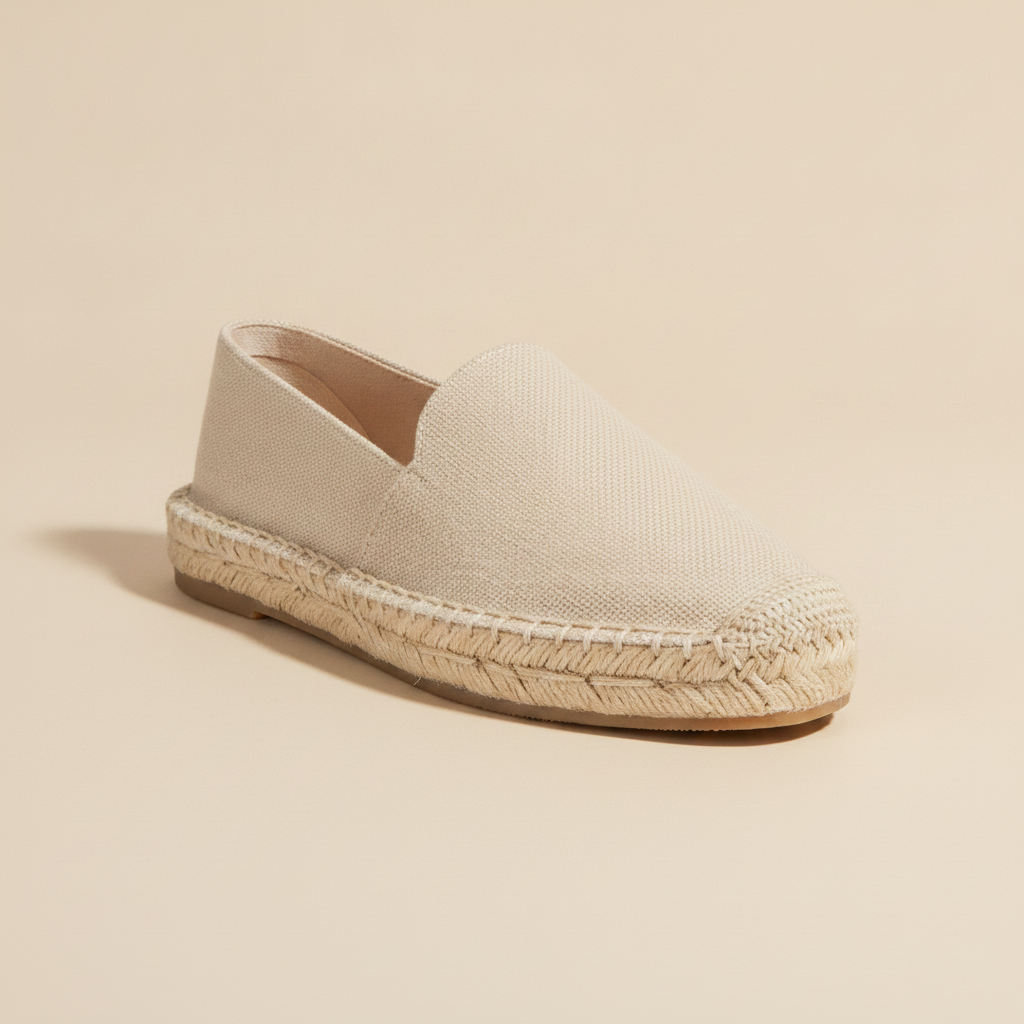 Espadrillas Uomo con Suola in Corda – Tinta Unita Naturale - vista 3-4