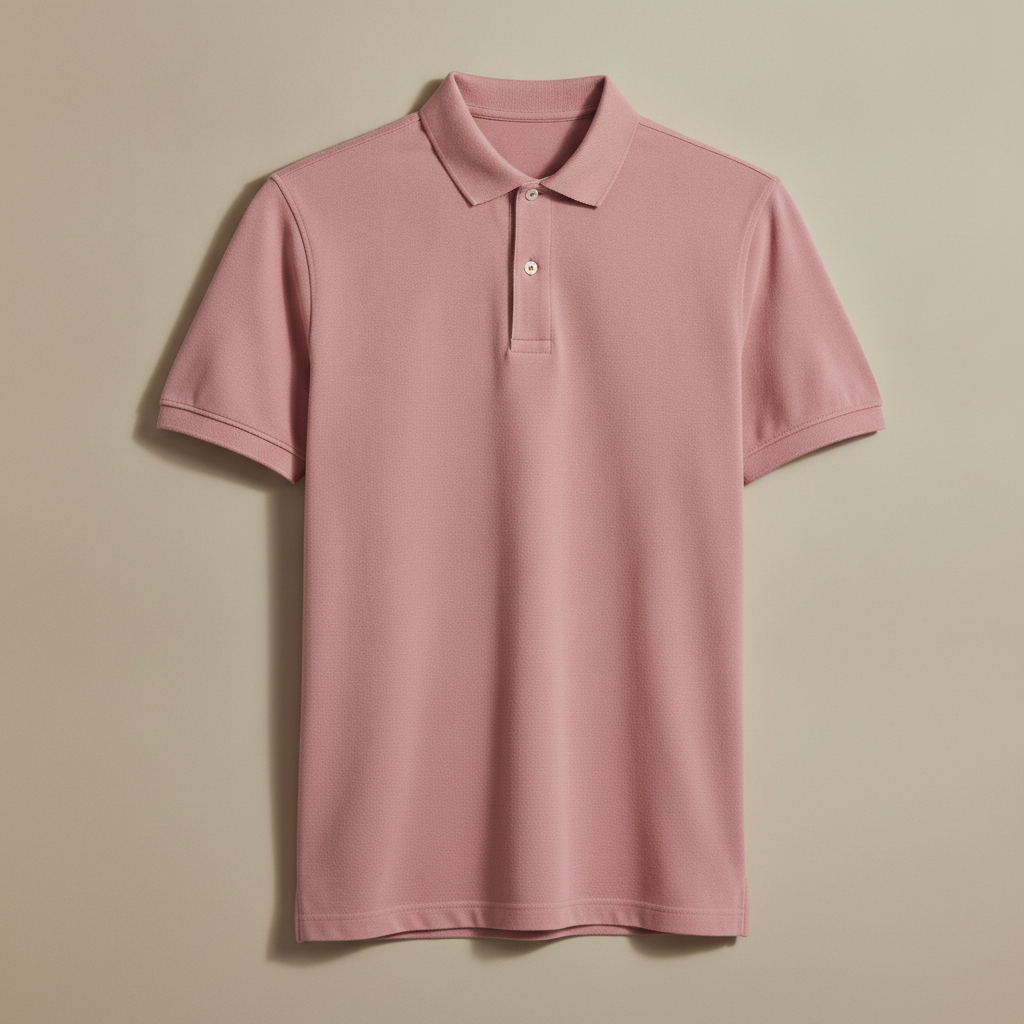 Polo Uomo in Piqué con Colletto Ampio – Stile Classico Premium - Rosa Cipria
