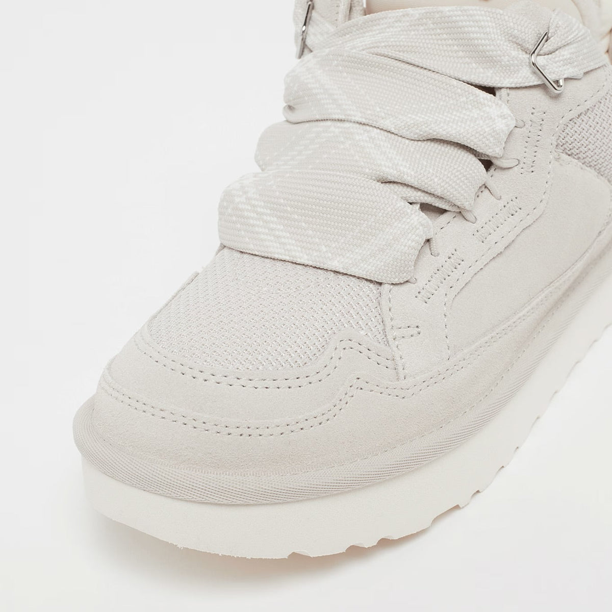 UGG Lowmel Ceramic sneakers donna in pelle scamosciata bianco, dettaglio tomaia