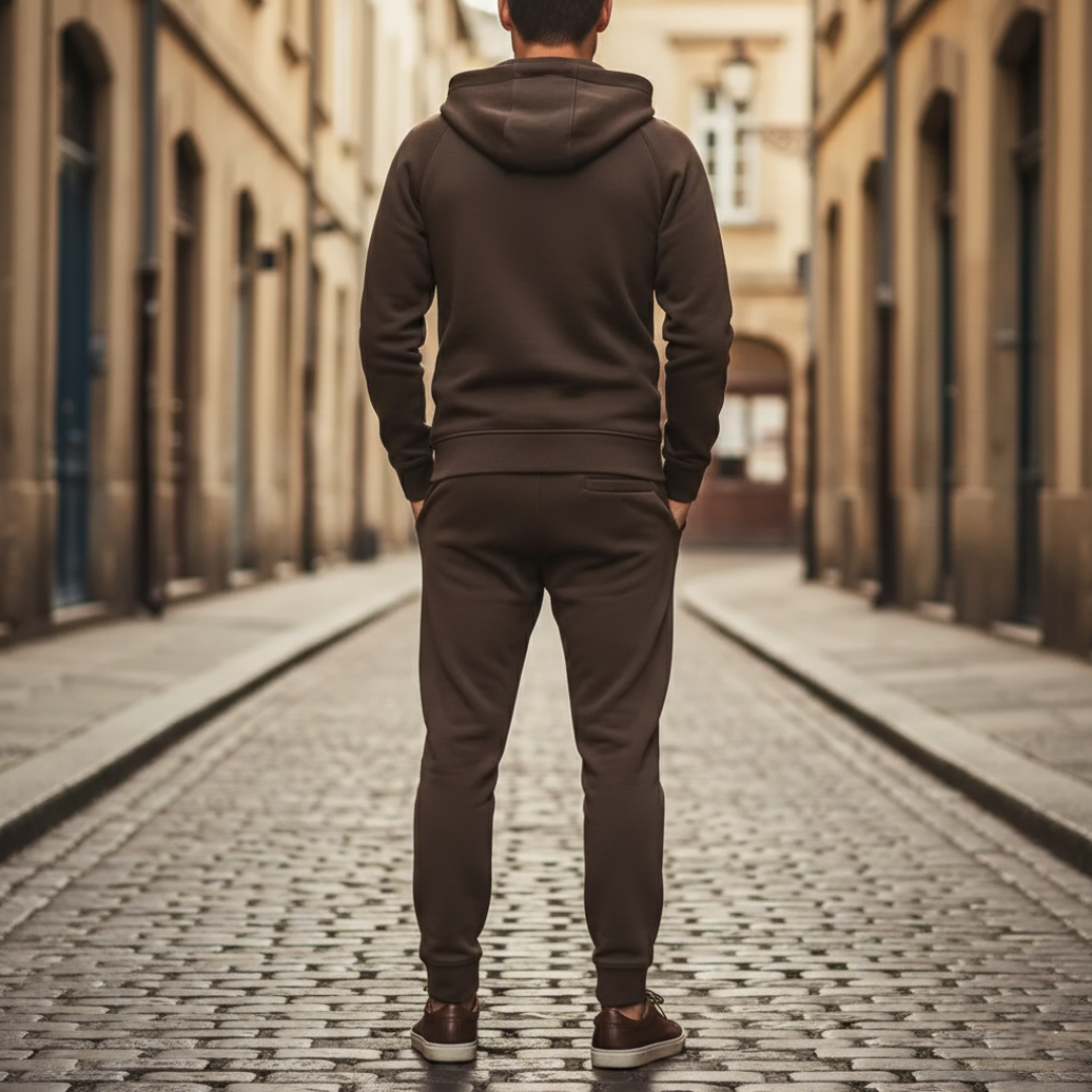 Set Tuta Sportiva Uomo con Felpa Zip e Pantaloni