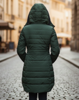 Giacca Piumino Donna Invernale Impermeabile Cappuccio Pelliccia Materiale