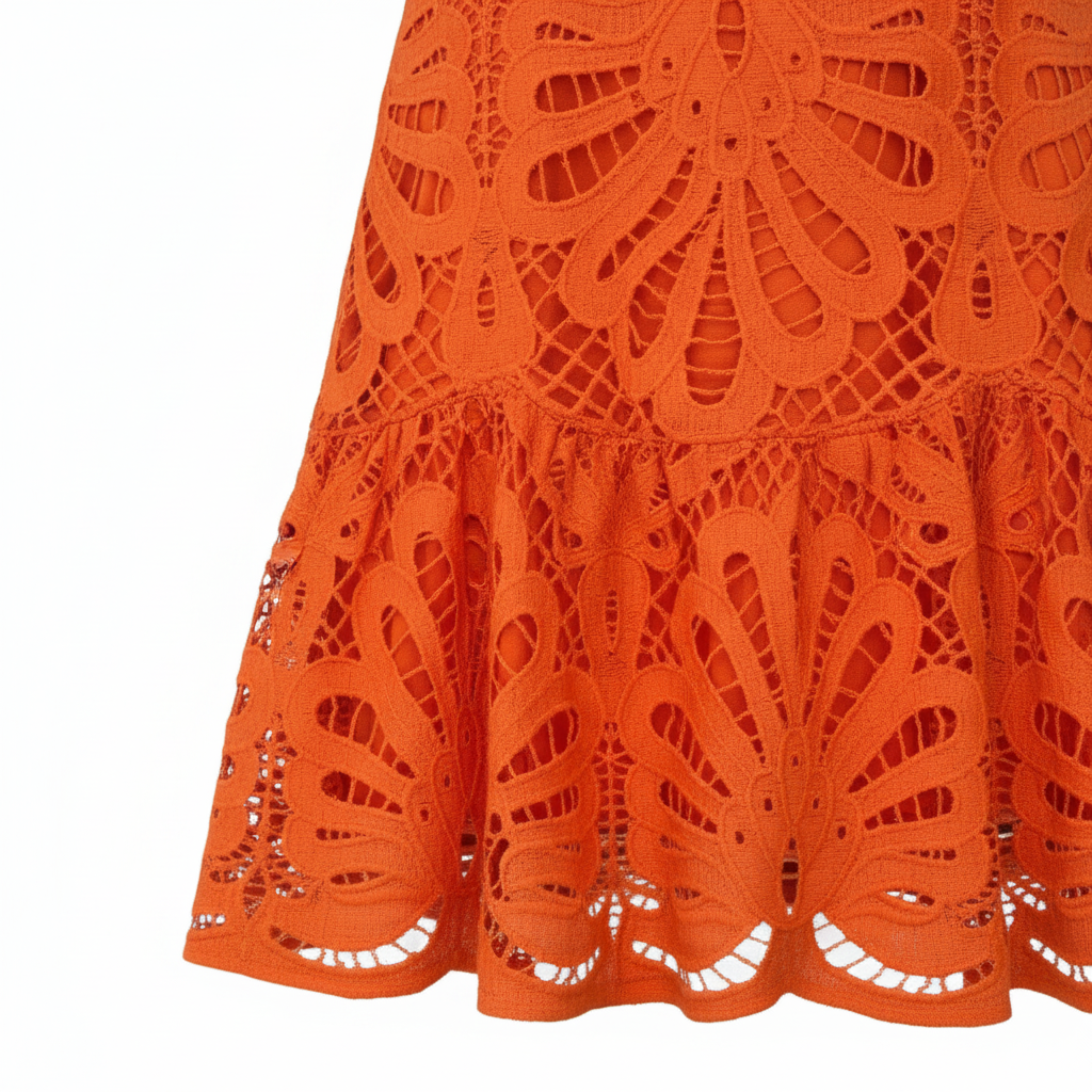 Vestito Mini Donna in Pizzo – Collo Alto e Maniche a Sbuffo