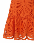 Vestito Mini Donna in Pizzo – Collo Alto e Maniche a Sbuffo