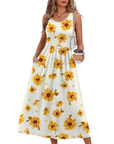 Jensy Vestito Midi Donna – Vestito A-Line Fluido con Tasche, Vita Impero e Taglio Elegante Estivo