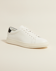 Sneakers Uomo in Pelle Bianca – Design Minimalista Casual Chic - Bianco con Nero
