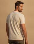 T-shirt Henley Uomo Manica Corta – Colletto con Bottoni Casual Chic - vista posteriore