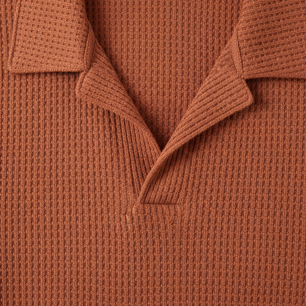 Completo Coordinato Uomo Polo Waffle e Pantaloncini a Coste - dettaglio