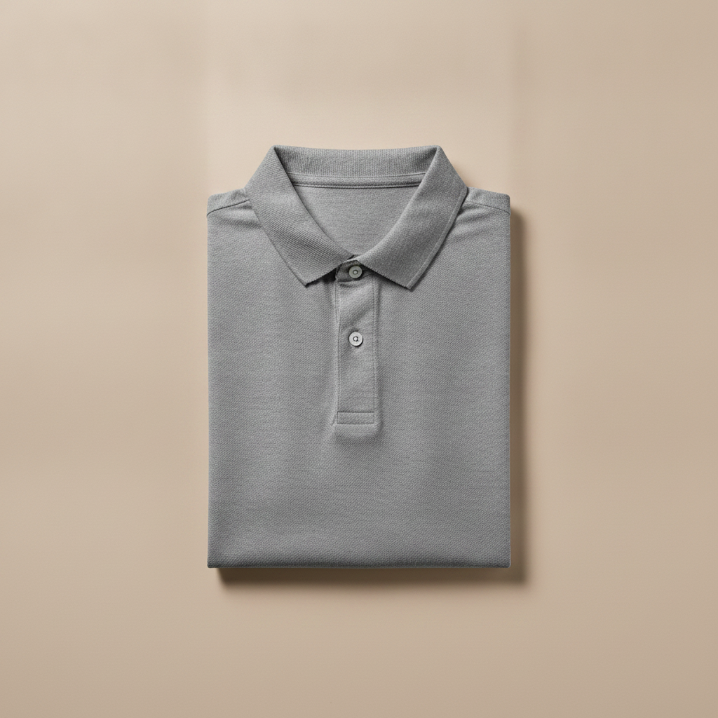 Polo Uomo Tinta Unita Basic – Essenziale Versatile del Guardaroba - Grigio
