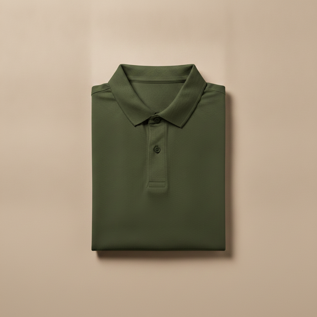 Polo Uomo Tinta Unita Basic – Essenziale Versatile del Guardaroba - Verde Militare