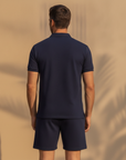 Completo Coordinato Uomo Polo e Pantaloncini – Set Sportivo Estivo - vista posteriore