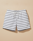 Costume Uomo a Righe Quick-Dry – Stile Nautico Mediterraneo - Nero e Bianco