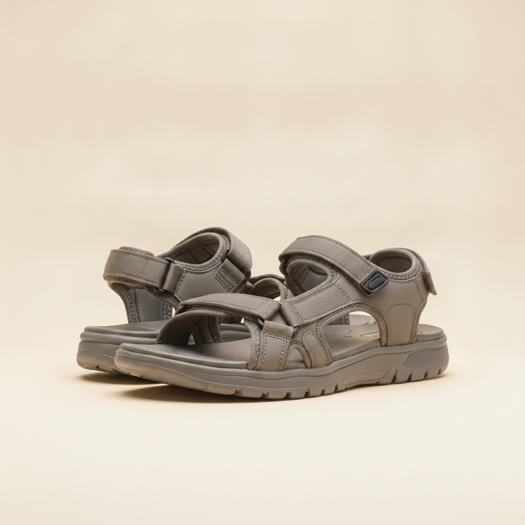 Sandali Sportivi Uomo con Fascette – Comfort e Grip Estivo - Grigio
