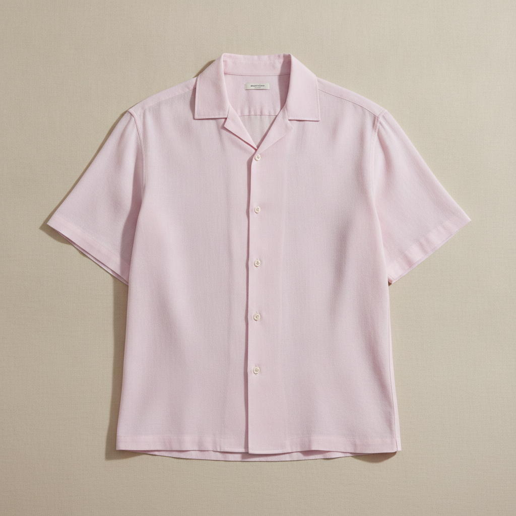 Camicia Uomo Camp Collar Tinta Pastello – Elegante e Rilassata - Lilla
