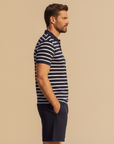 Completo Coordinato Uomo Polo a Righe e Bermuda - vista laterale