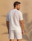 Completo Coordinato Uomo Camicia Mussola e Pantaloncini - vista posteriore