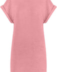 Chloé Abito Donna – Abito Mini Collo Tondo Vita Alta Maniche Corte con Tasche