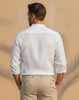Camicia Uomo in Lino con Taschino – Naturale e Rilassata Estiva - vista posteriore