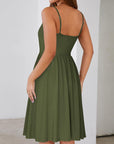 Vestito Lina Estate Donna – Vestito A-Line con Spalline Regolabili e Tasche Elegante