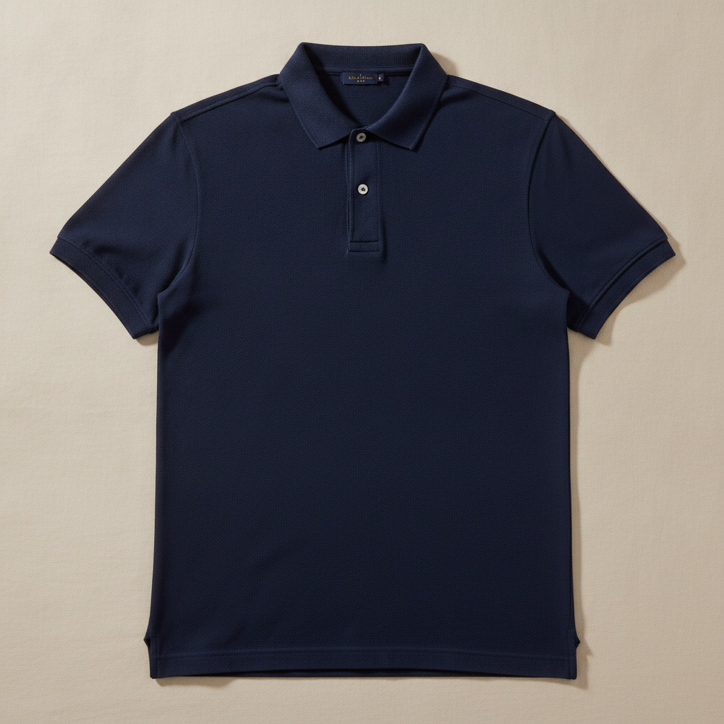 Polo Uomo in Piqué con Colletto Ampio – Stile Classico Premium - Blu Navy