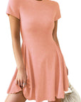 Julie Mini Abito Donna – Abito Bodycon Girocollo Maniche Corte A-Line Estate