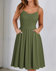Vestito Lina Estate Donna – Vestito A-Line con Spalline Regolabili e Tasche Elegante