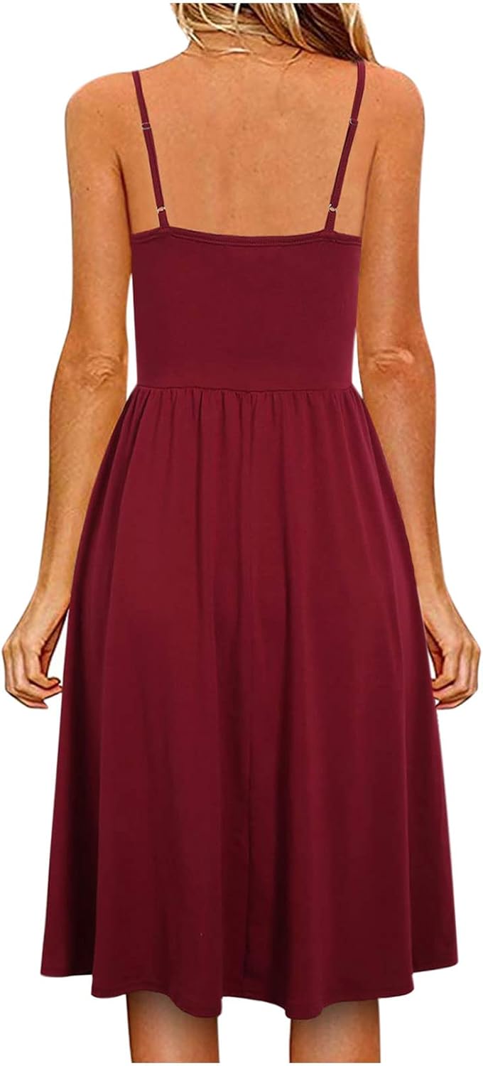 Vestito Sofia Donna – Vestito A-Line Scollo Schiena Nuda Spalline Regolabili Elegante Estate