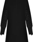 Vestito Donna Elegante Victoria – Vestito Corto in Pizzo con Scollo a V e Maniche Lunghe